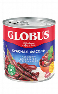 00-00055898 Պահածո «Globus» կարմիր լոբի 400գ