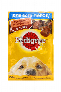 00-00012000Շան կեր «Pedigree» 100գ 250 ռուսաստան Շան կեր ՝ տավարի և գառա միսը սոուսով;  բոլոր ցեղատեսակների հասուն շների համար ;.jpg