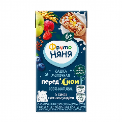 00-00049102 Ըմպելի շիլա «Фруто Няня» կաթնային անտառային հատապտուղ 5 զլակ 0,2լ