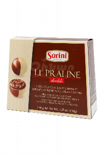 00-00012496 Շոկոլադե հավաքածու «Sorini» Bauleto Double 150գ 1820 Իտալիա  Կաթնային և սպիտակ շոկոլադե պրալիններ՝ լցոնված պնդուկի կրեմով և հացահատիկներով  ;.jpg