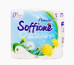 00-00039690 Զուգարանի թուղթ «Soffione» Premio Natural եռաշերտ 4հատ